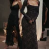 Artemis Black Lace Maxi Dress