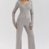 Hunter Grey Cashmere Straight Leg Trousers