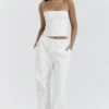 Luna White Cargo Trousers