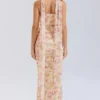 Cassidy Honeyflower Print Fluted Hem Maxi Skirt