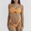 Cassis Light Orange Ruched Bikini Top