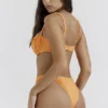 Cassis Light Orange Ruched Bikini Top