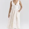 Emmelina Vintage Ivory Floral Embroidered Corset Sundress