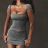Rowena Grey Lace Back Corset