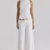 Nolia White Broderie Anglaise Cotton Bow Back Top