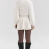 Rosina Cream Wool Cashmere Flounce Mini Skirt