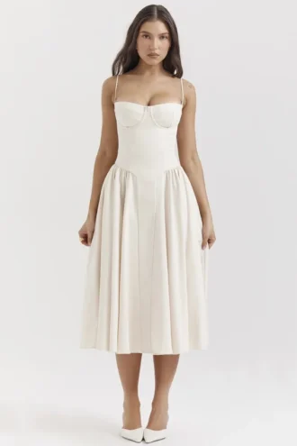 Samaria Vintage Cream Corset Sundress